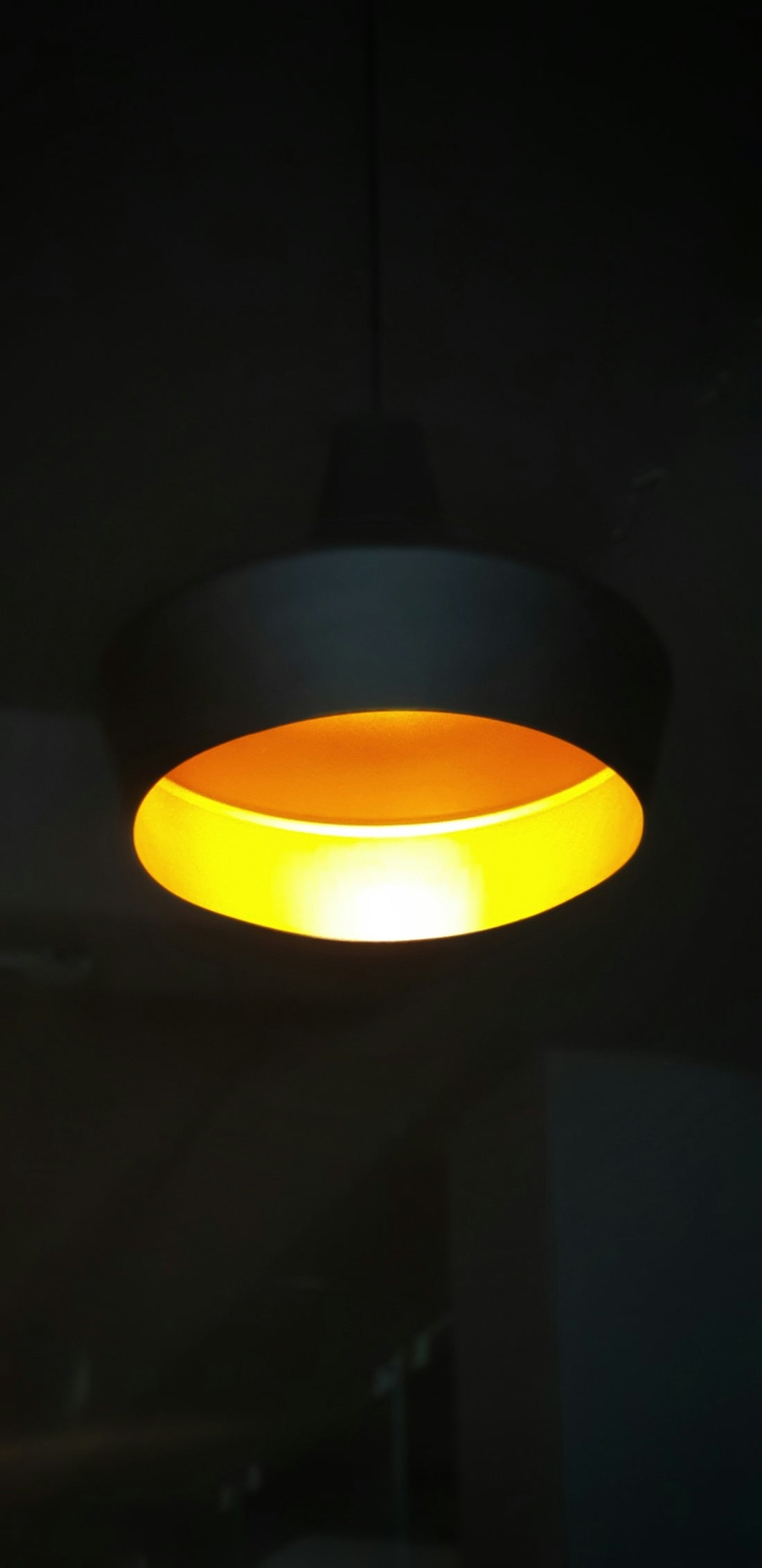 lighted round yellow ceiling lamp